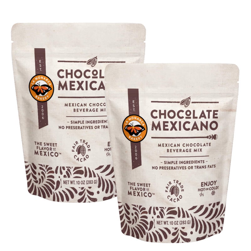 Mexican Hot Chocolate, 10 Ounce (Pack of 2), Authentic Mexican Style Hot Chocolate Mix with Organic Cacao Beans and Cinnamon by La Monarca Bakery - Image 1